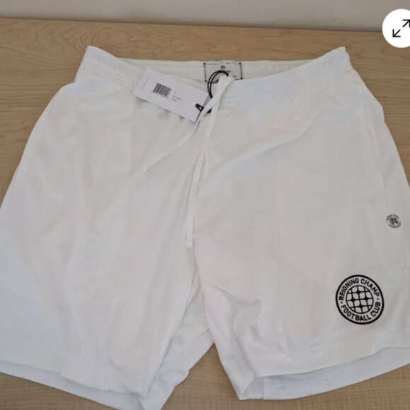 Reigning Champ Men's Large Football Club White Shorts - Picture 2 of 5